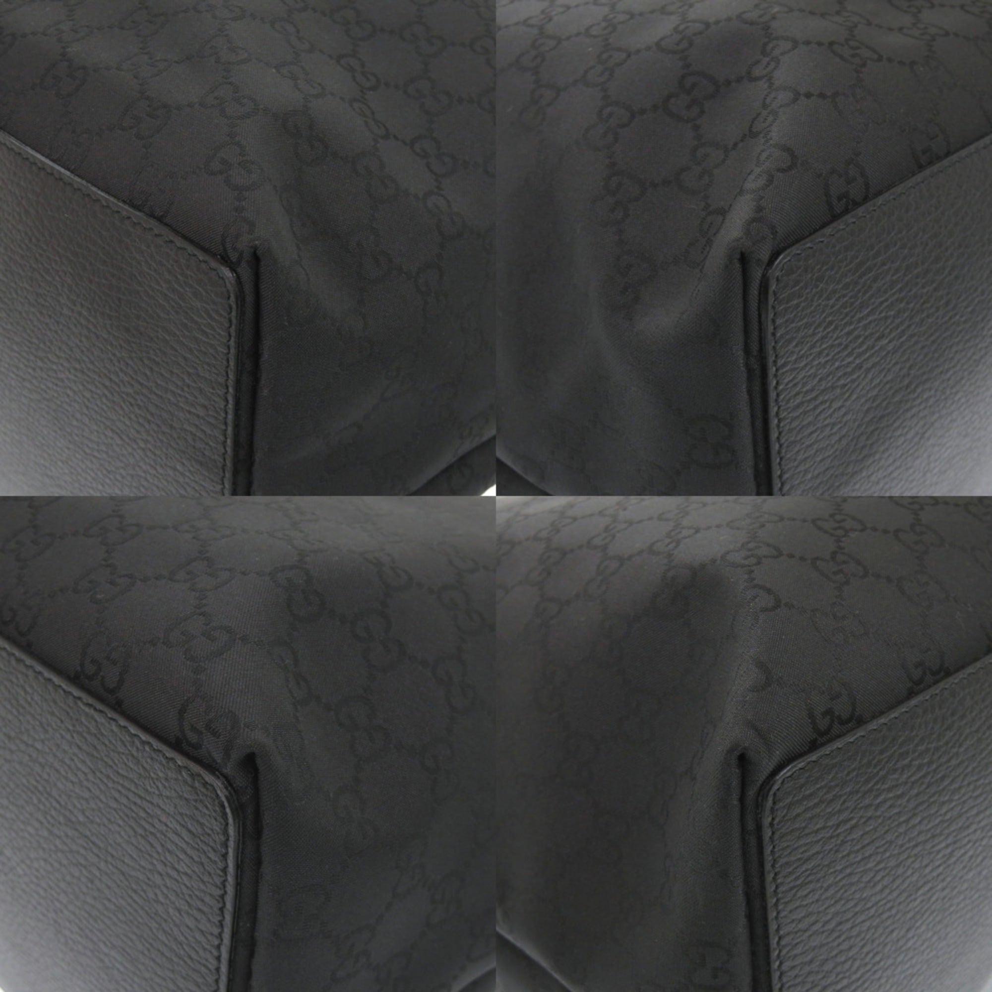 Gucci GG pattern 269123 Nylon Leather Black Tote Bag 1379GUCCI — Like New