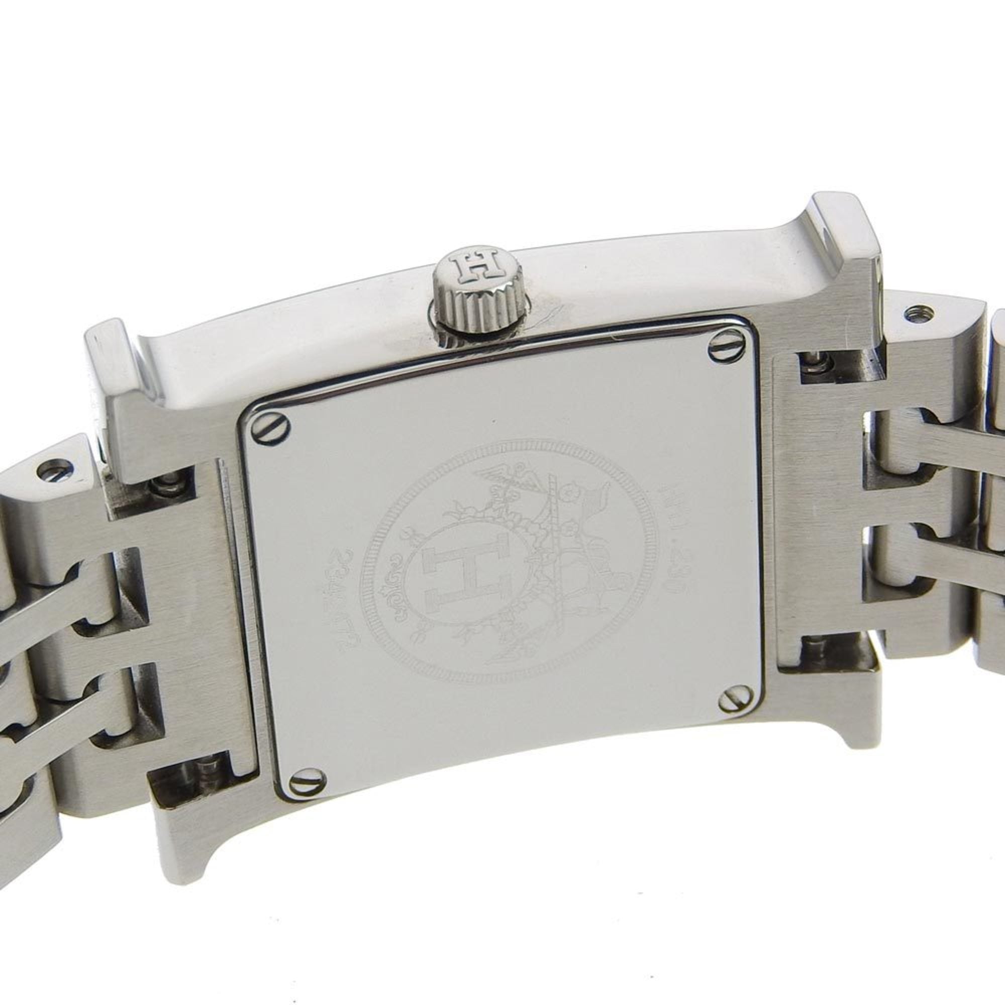 Hermes HERMES H Watch Diamond Bezel HH1.230 Stainless Steel x Quartz Analog Display Ivory Dial Heure for Women — Very Good
