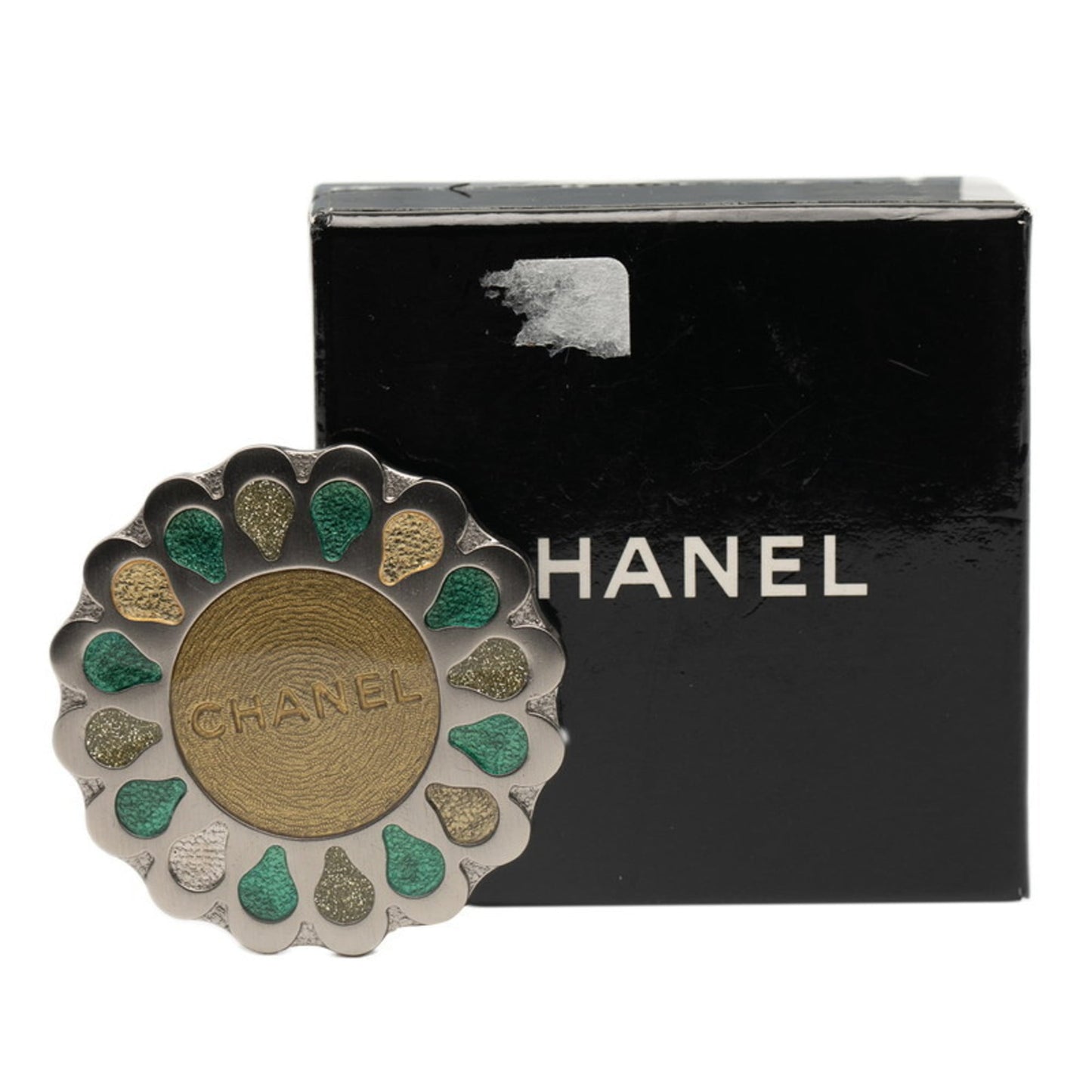 CHANEL Brooch Silver Multicolor Metal Women's