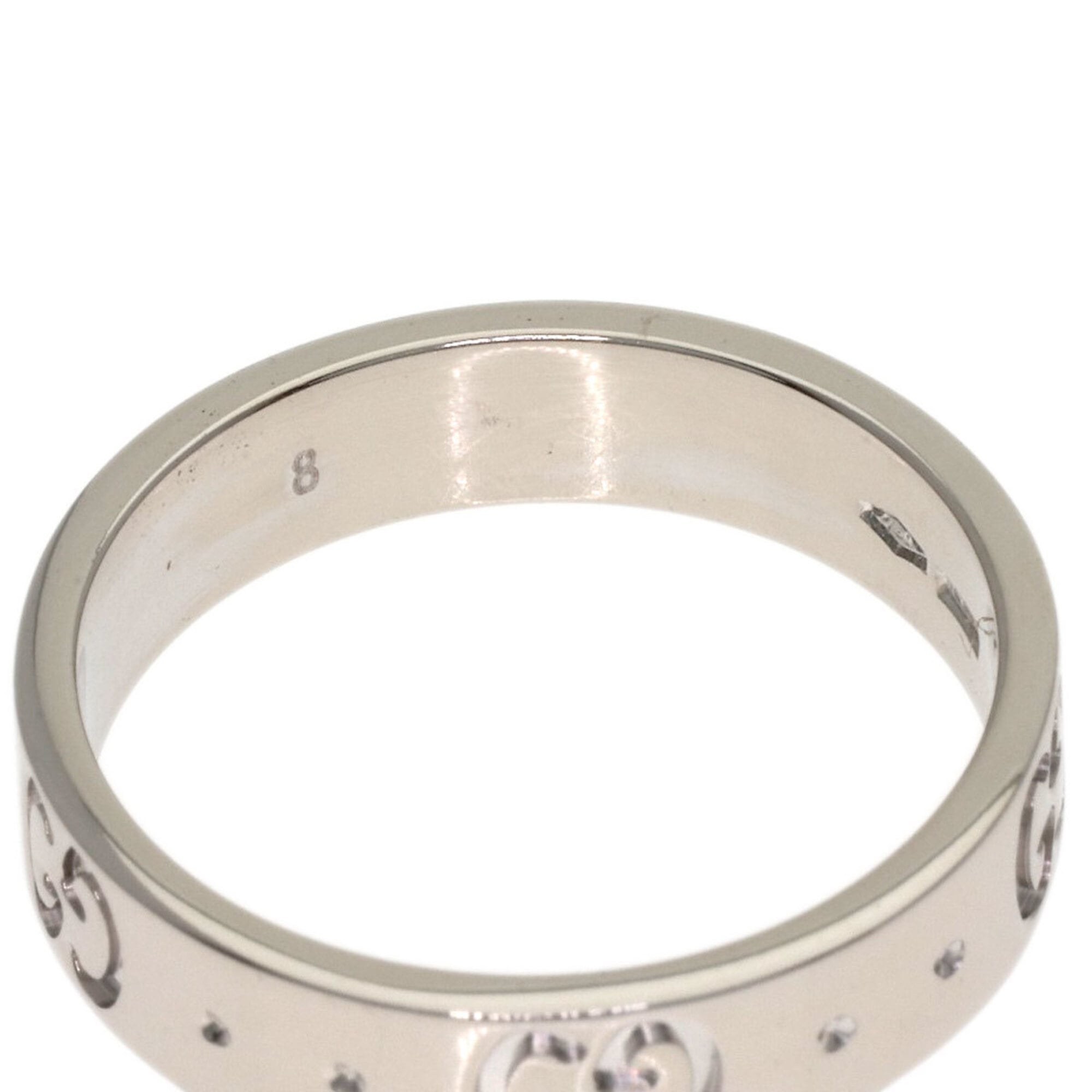Gucci Icon #8 Ring, 18K White Gold, Women's (GUCCI) — Like New