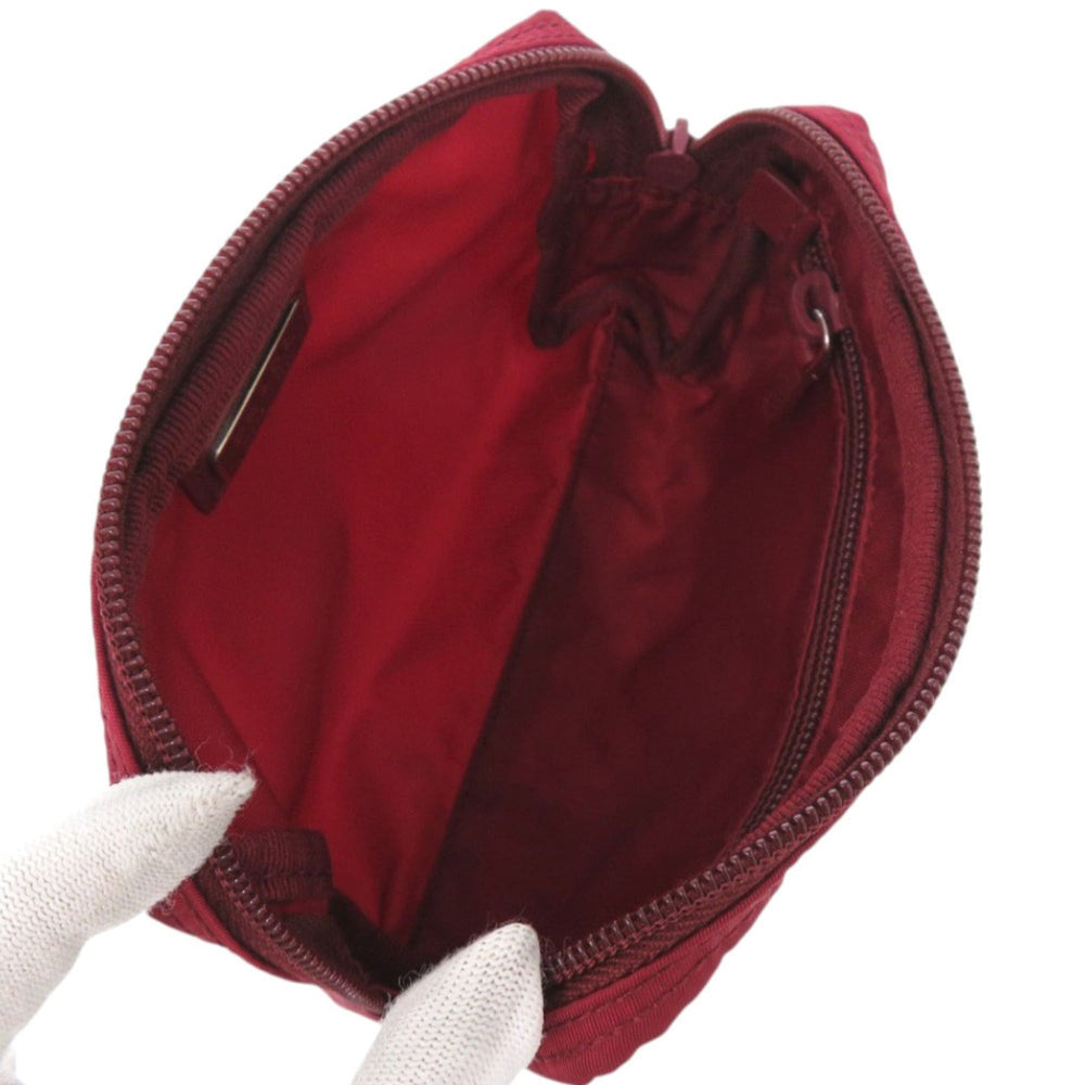 Prada 1N0021 Triangle Logo Nylon Red Cosmetic Pouch Handbag 0513PRADA — Like New