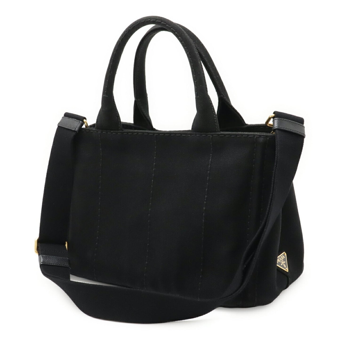 PRADA CANAPA Tote/Shoulder Bag, Canvas, Nero, Black, 1BG439
