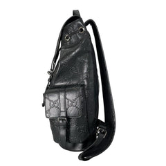 Gucci GUCCI Backpack GG Embossed Leather 625770 Black — Like New