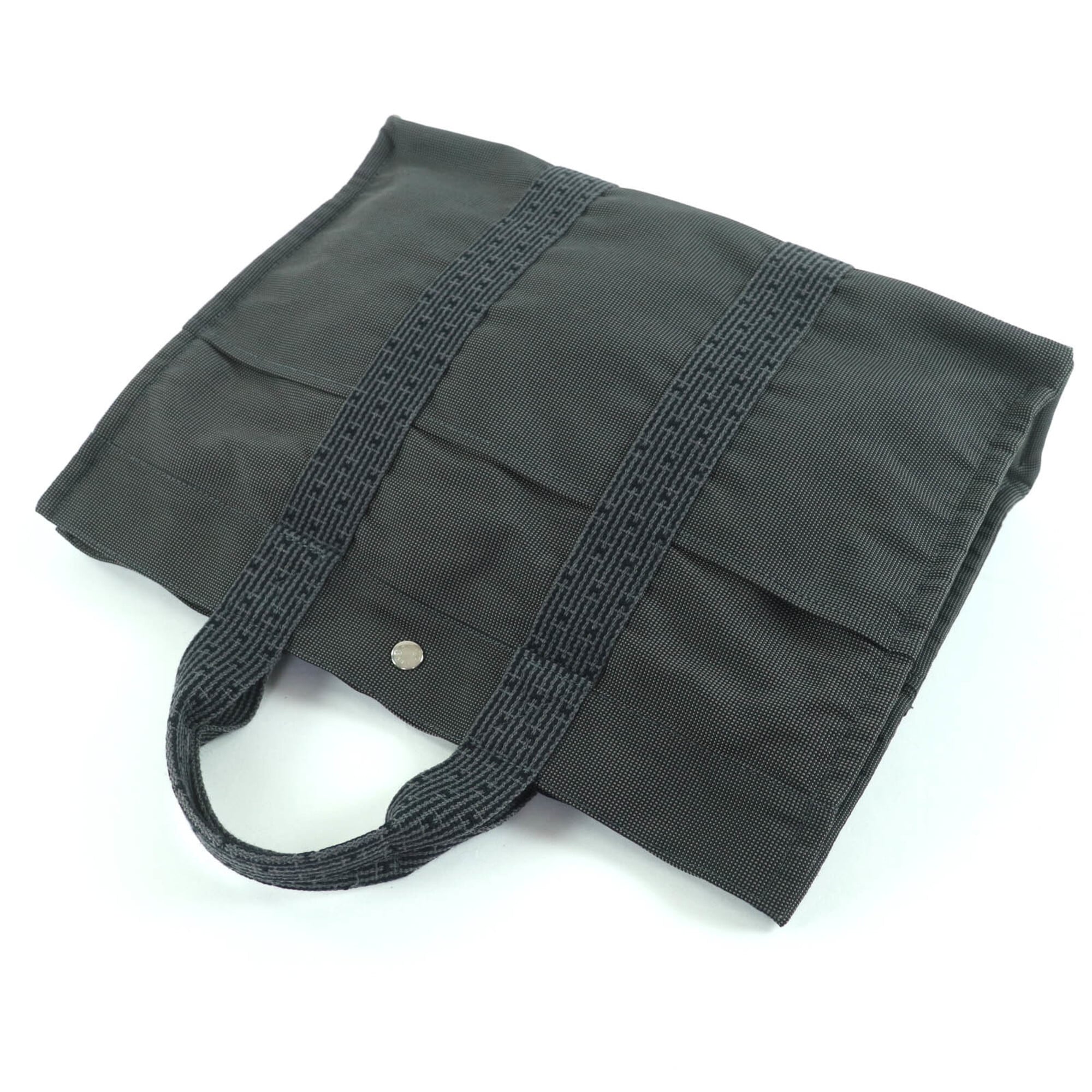 HERMES Hermes Herline MM Sellier Hardware Canvas Tote Bag Handbag Gray Made in France Women's — Like New