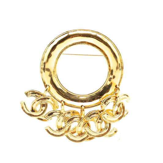 Vintage Chanel Coco Mark Brooch, Gold Plated, Women's, CHANEL