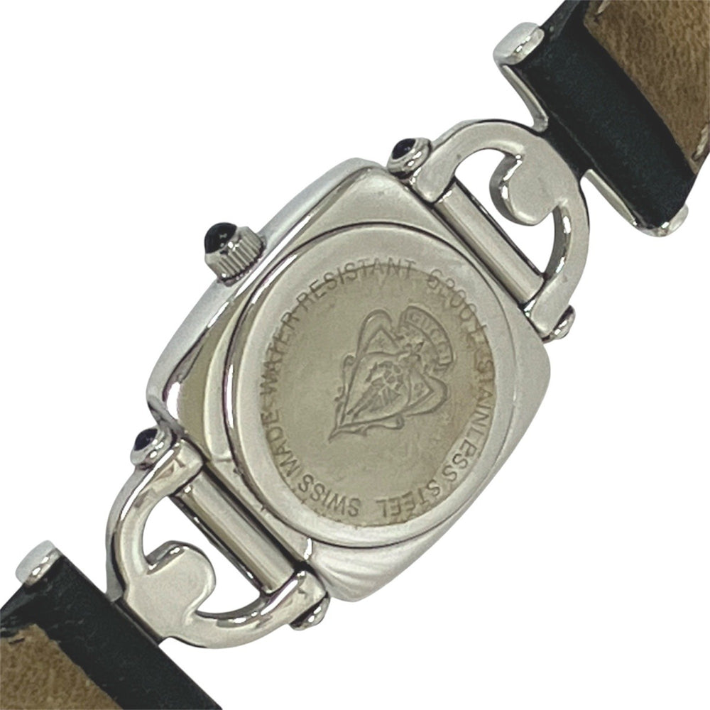 Gucci GUCCI watch, total weight 22g, stainless steel, genuine leather strap, quartz movement, black dial, 6300L — Good