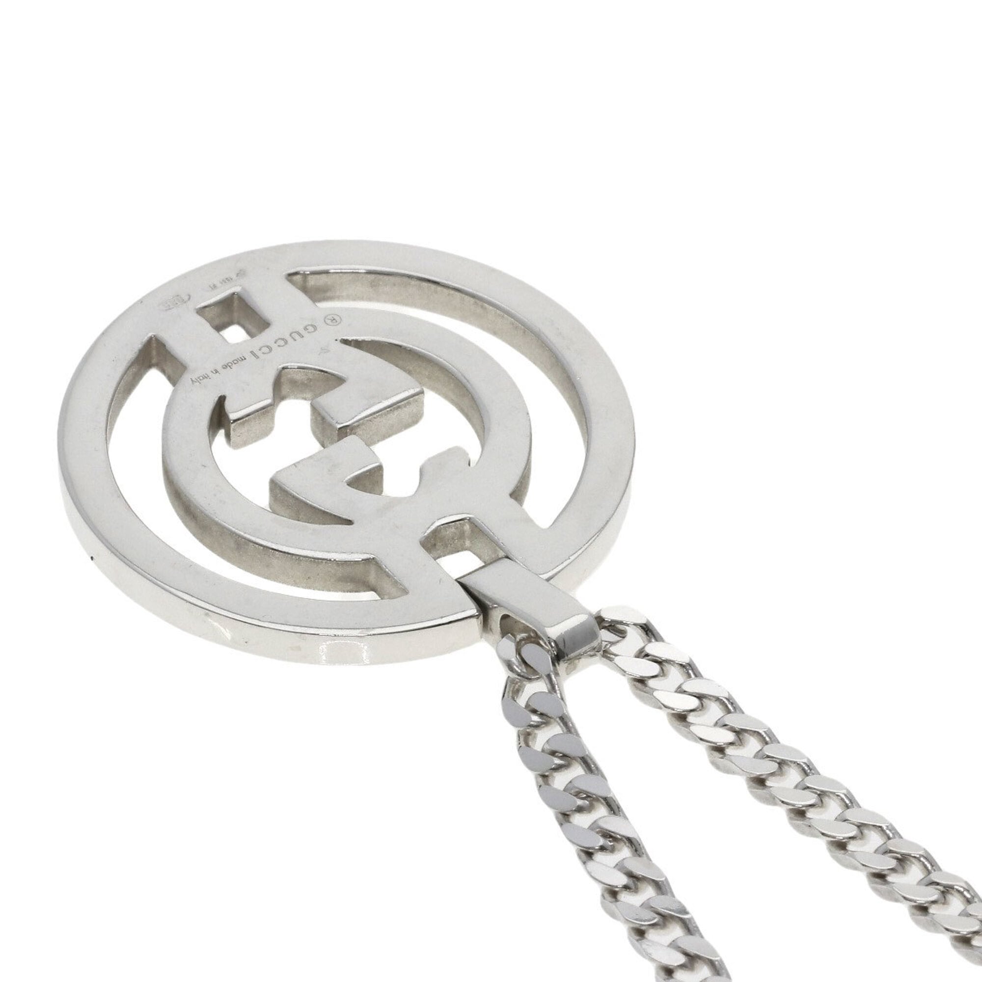 Gucci Interlocking Necklace, Silver, Women's — Like New