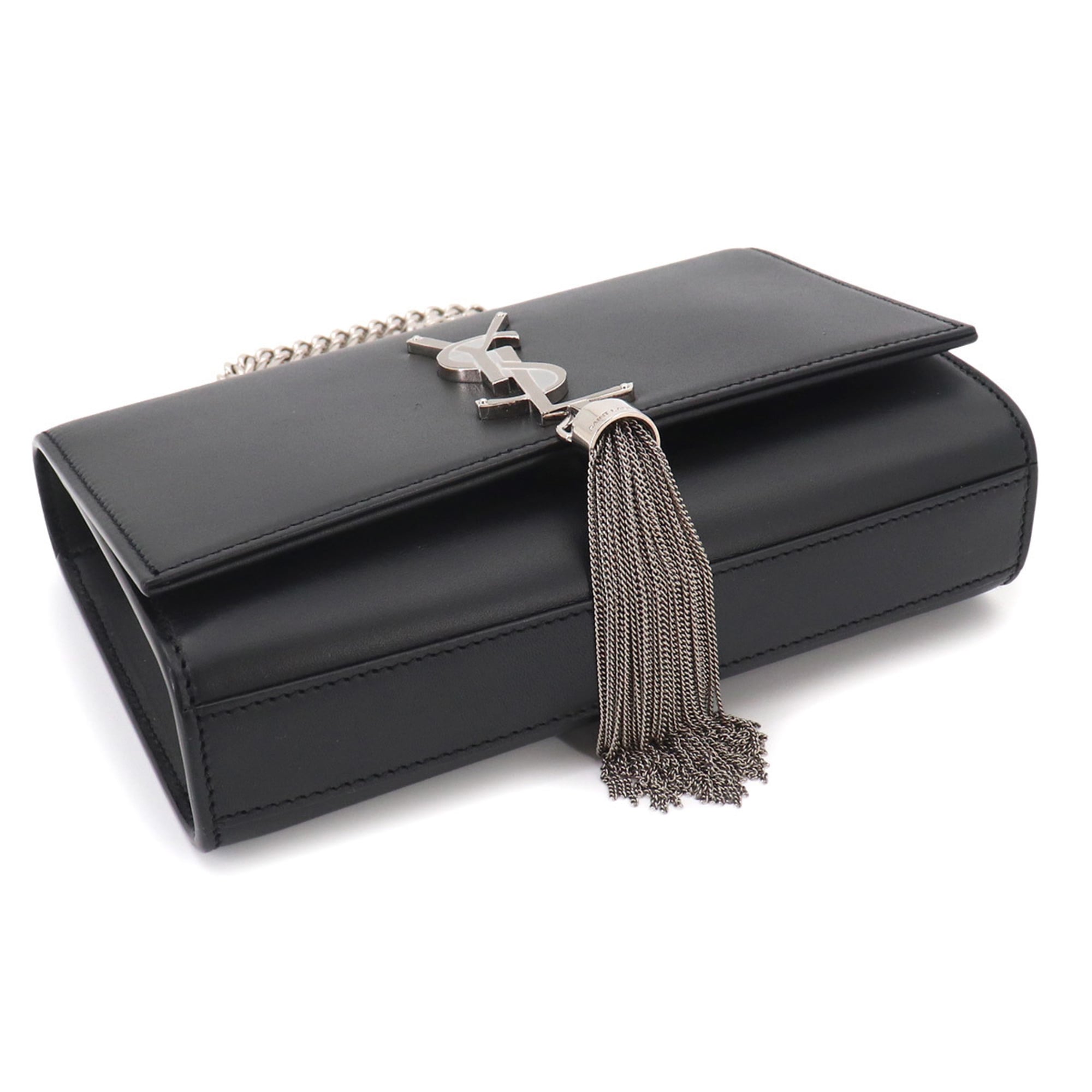 Saint Laurent Kate Small Chain Shoulder Handbag, Leather, Black, 474366 — New - Store Return