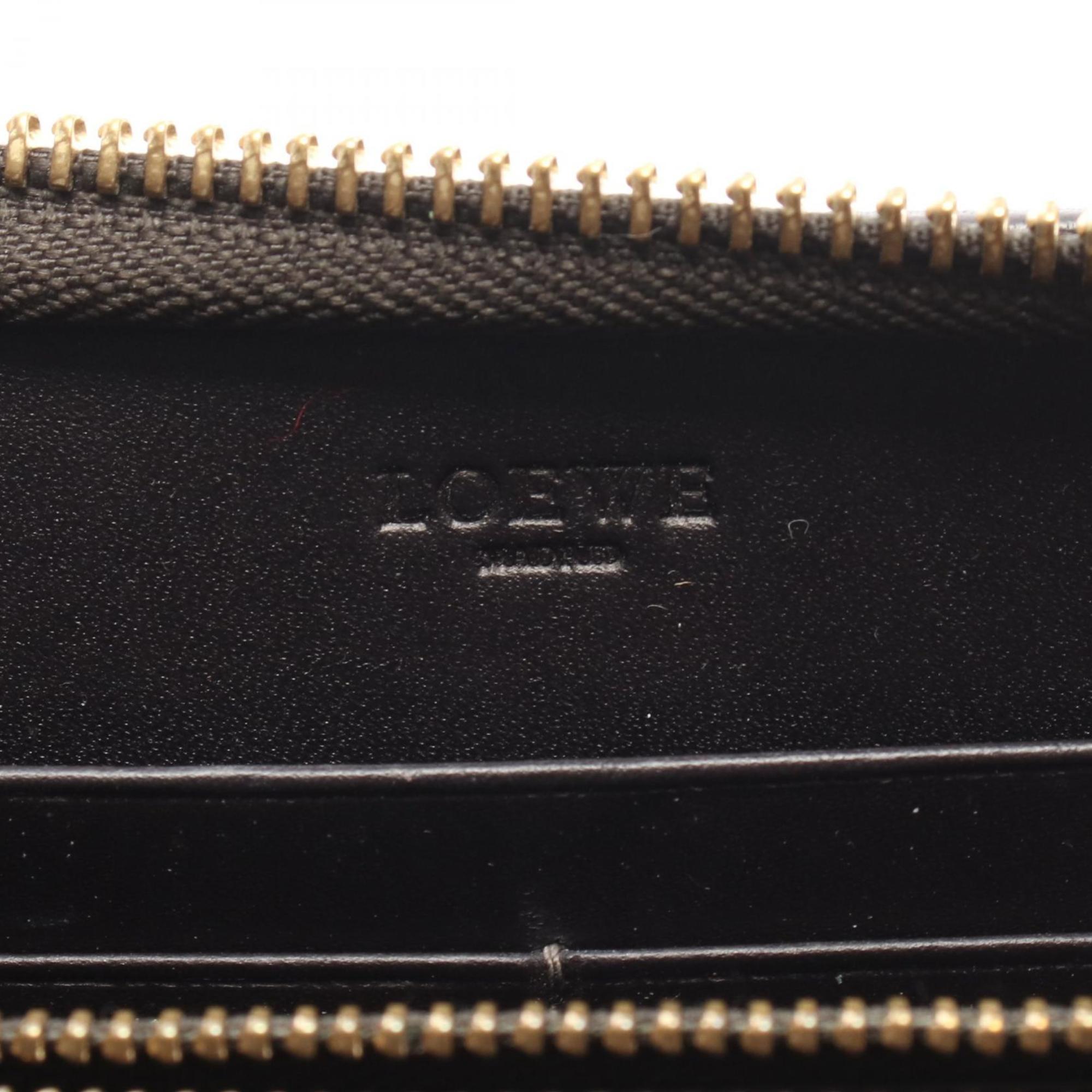 LOEWE Anagram Round Long Wallet, Leather, Women's, Brown