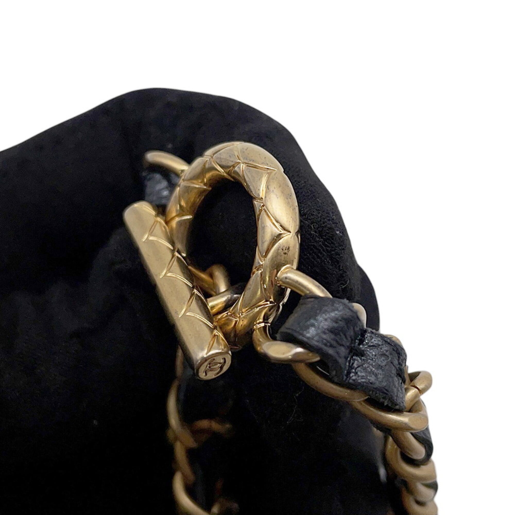 Chanel Chain Shoulder Bag Matelassé Coco Mark Phone Holder Caviar Skin AP3482 CHANEL Smartphone Case Handbag — Like New