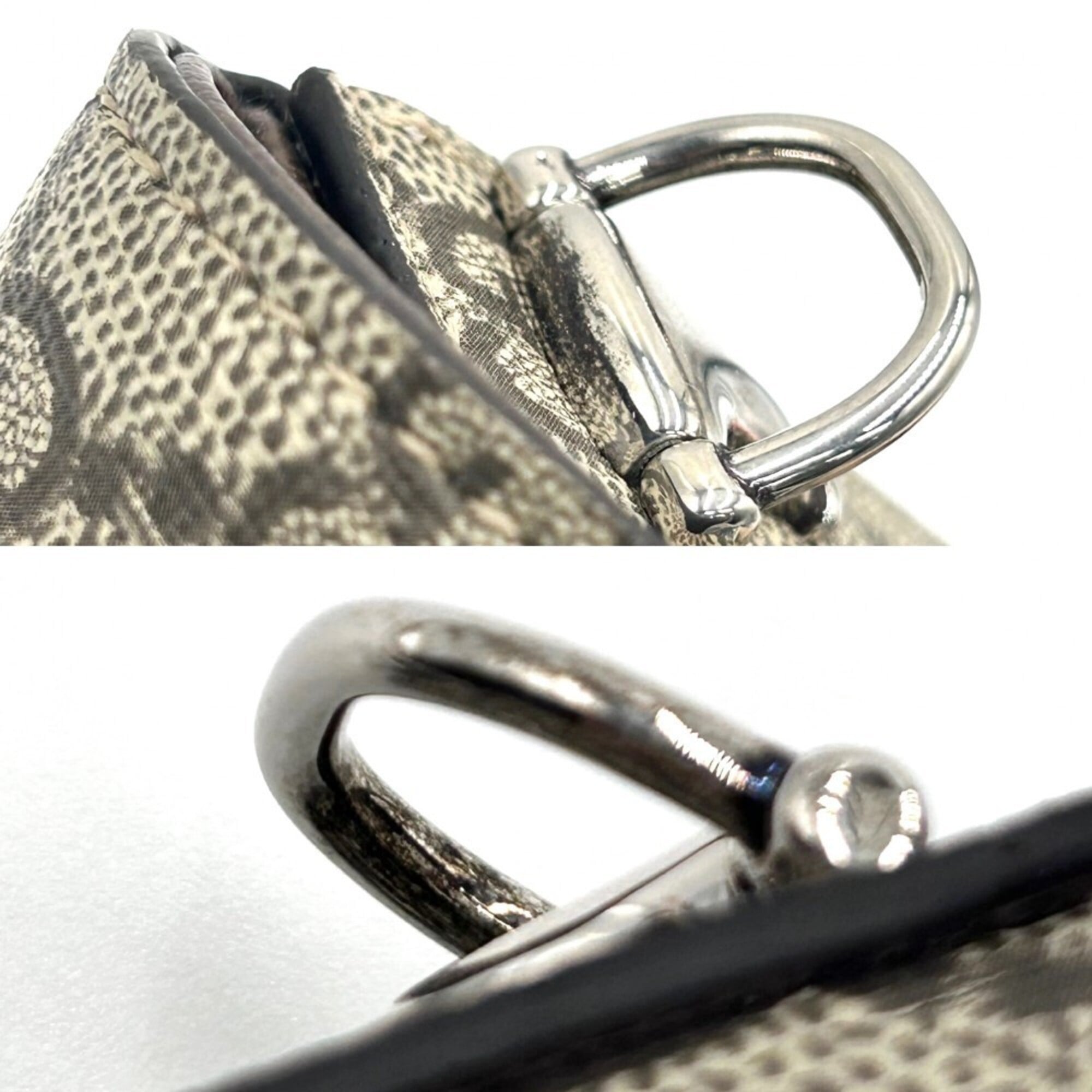 Gucci Women's Horsebit 1955 Shoulder Bag Mini Handbag Crossbody GUCCI 774209 GG Supreme Canvas Leather Beige Silver Hardware — Like New