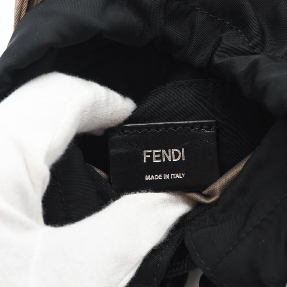 FENDI Zucca Fendines Nylon Shoulder Bag 7VZ068, 2-way shoulder bag, beige, for women — Like New