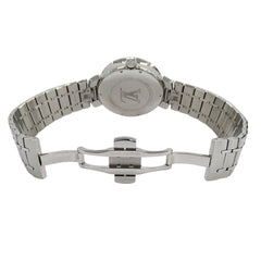 Louis Vuitton LOUIS VUITTON Women's Watch, Tambour Moon Dual Time, Quartz, Stainless Steel (QA104), Silver — Good
