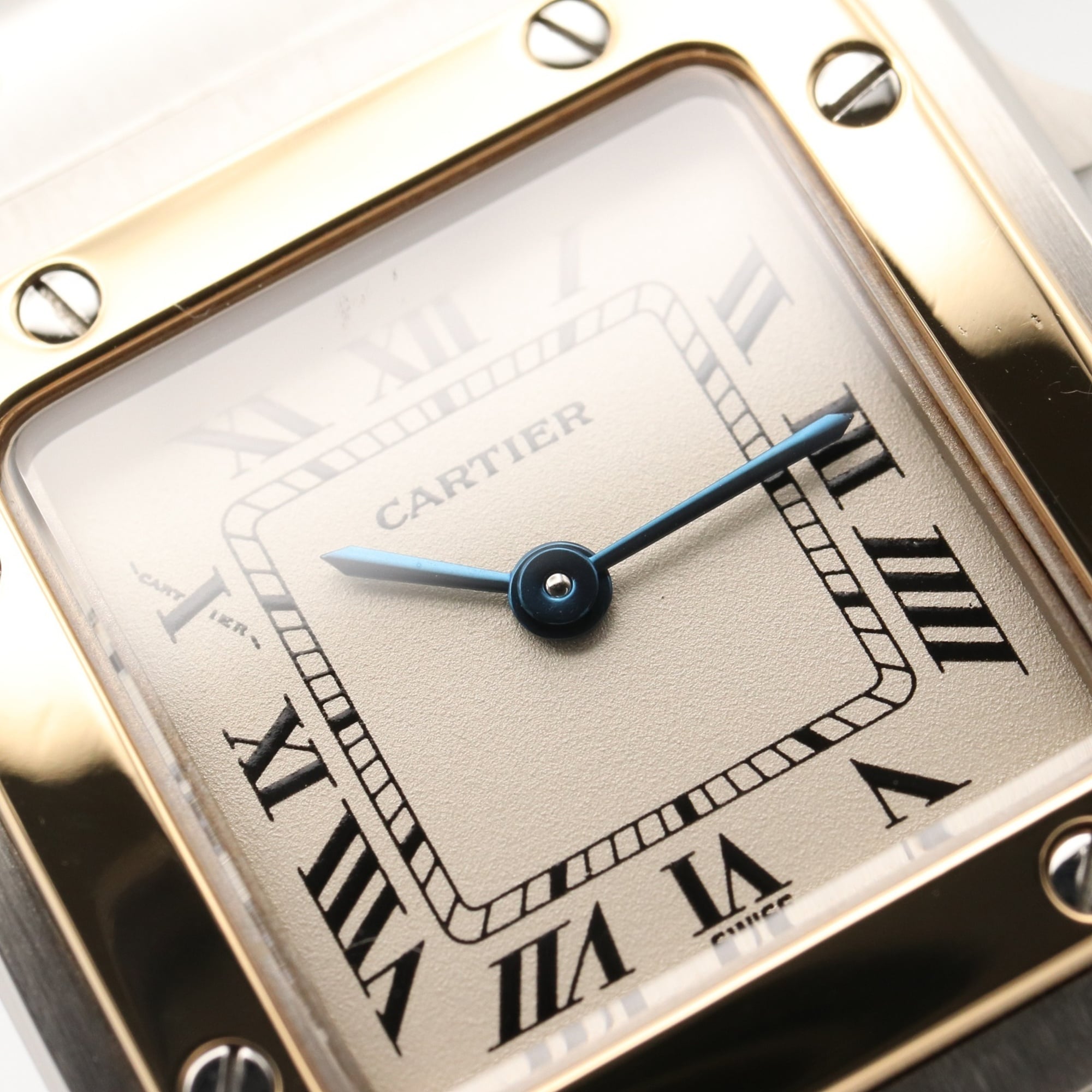 Cartier Santos Galbee SM Watch, 18K (Yellow Gold) Stainless Steel, Ladies, Silver Tone, W20012C4 — Very Good