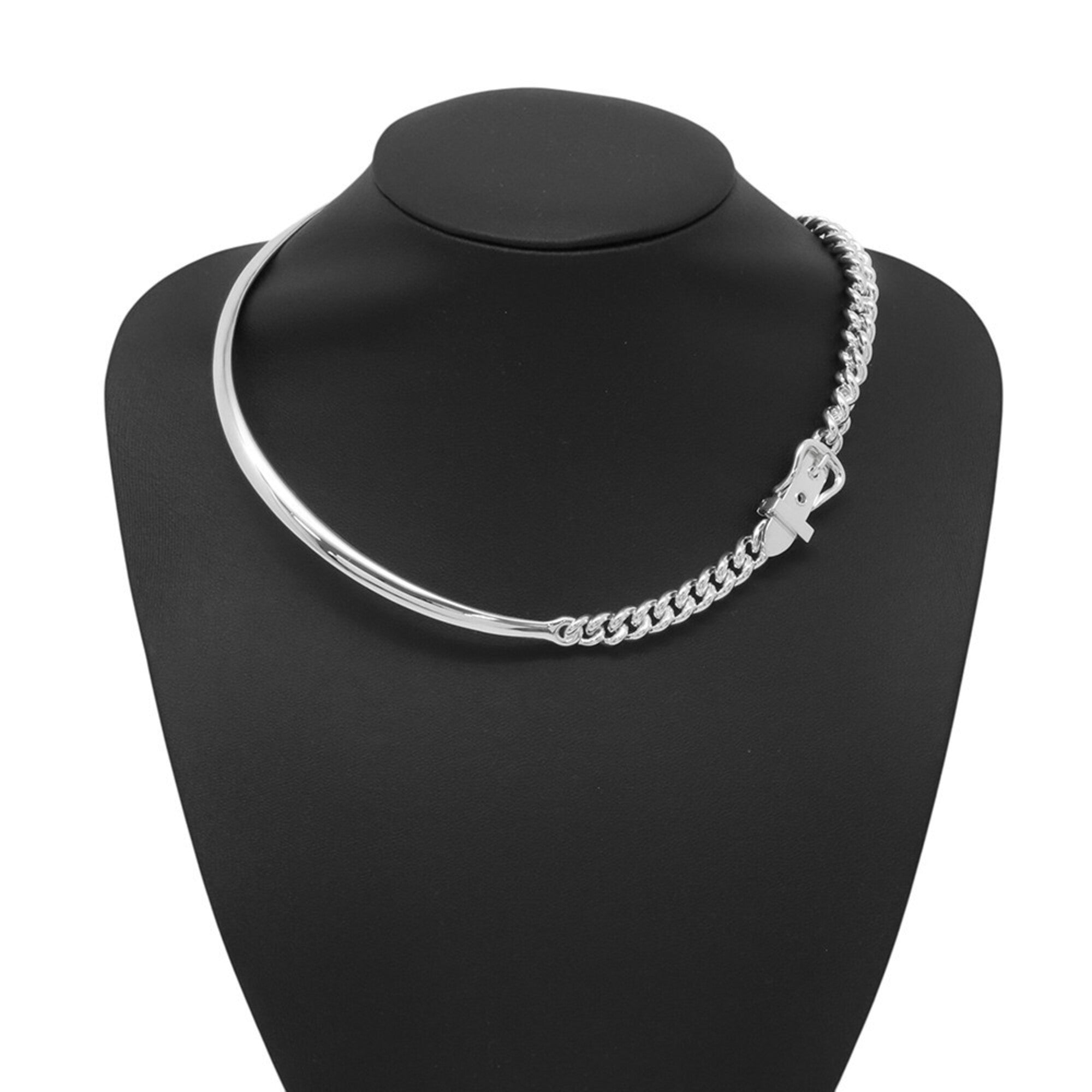 Hermes Necklace Boucles Sellier Inflexible SV925 Silver Size PM 44 HERMES — Like New