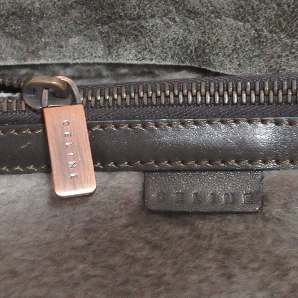 CELINE Mouton Sheepskin Leather Boogie Bag Handbag, Gray, Women's