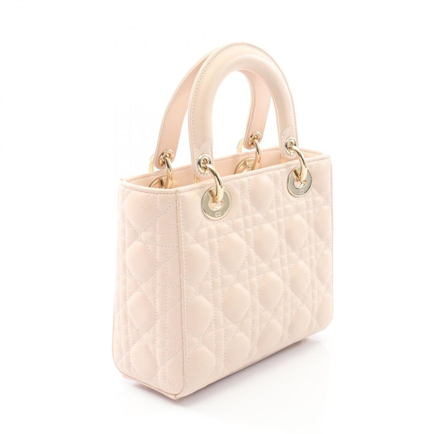 Christian Dior Dior LADY DIOR MY ABCDIOR Lady Small Cannage Handbag, Leather, Women's, Pink, M0538ONGE_M413