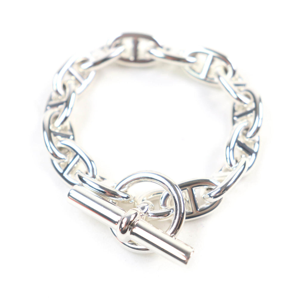 HERMES Chaine d'Ancre MM 925 14-link bracelet, silver, with box, made in France, weight 54.87g, for women — Like New