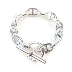 HERMES Chaine d'Ancre MM 925 14-link bracelet, silver, with box, made in France, weight 54.87g, for women — Like New