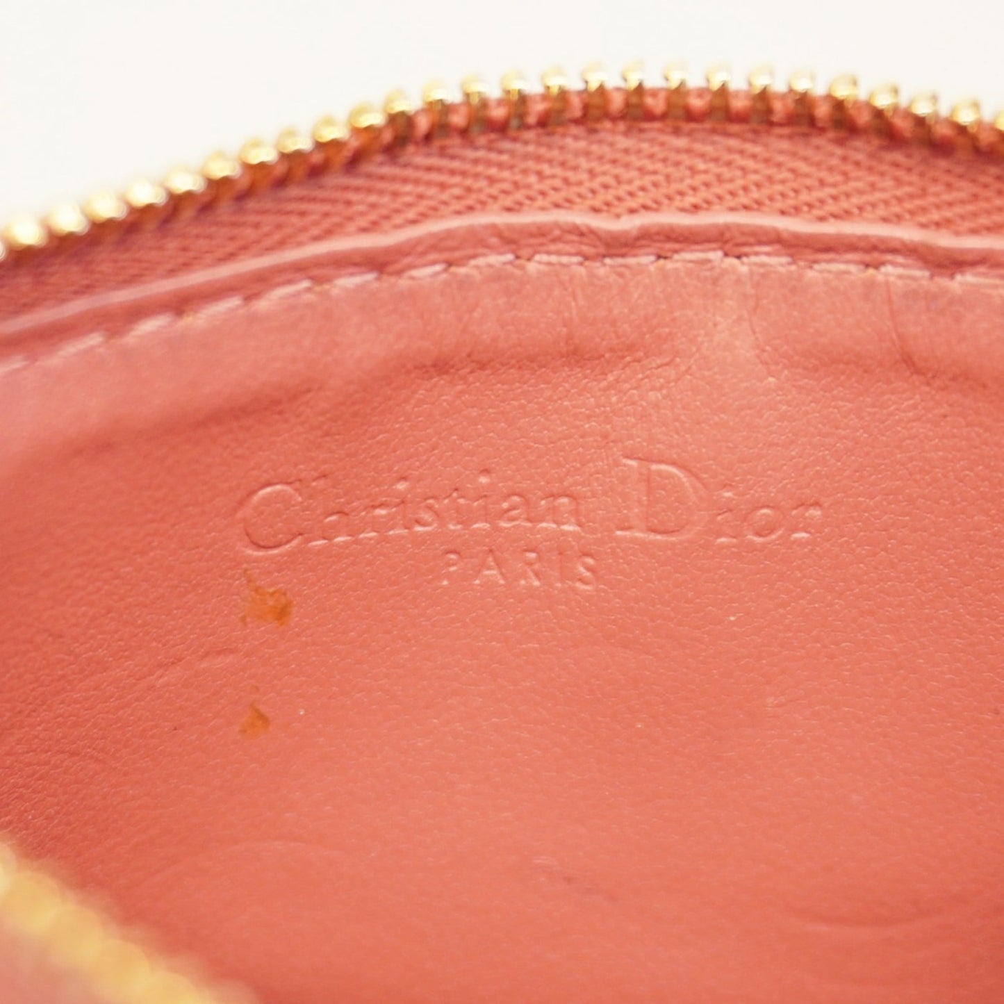 Christian Dior Cannage Leather Wallet/Coin Case, Pink, Women's