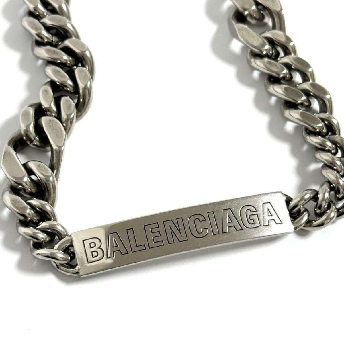 Balenciaga Men's Plate Twist Chain Necklace — Like New