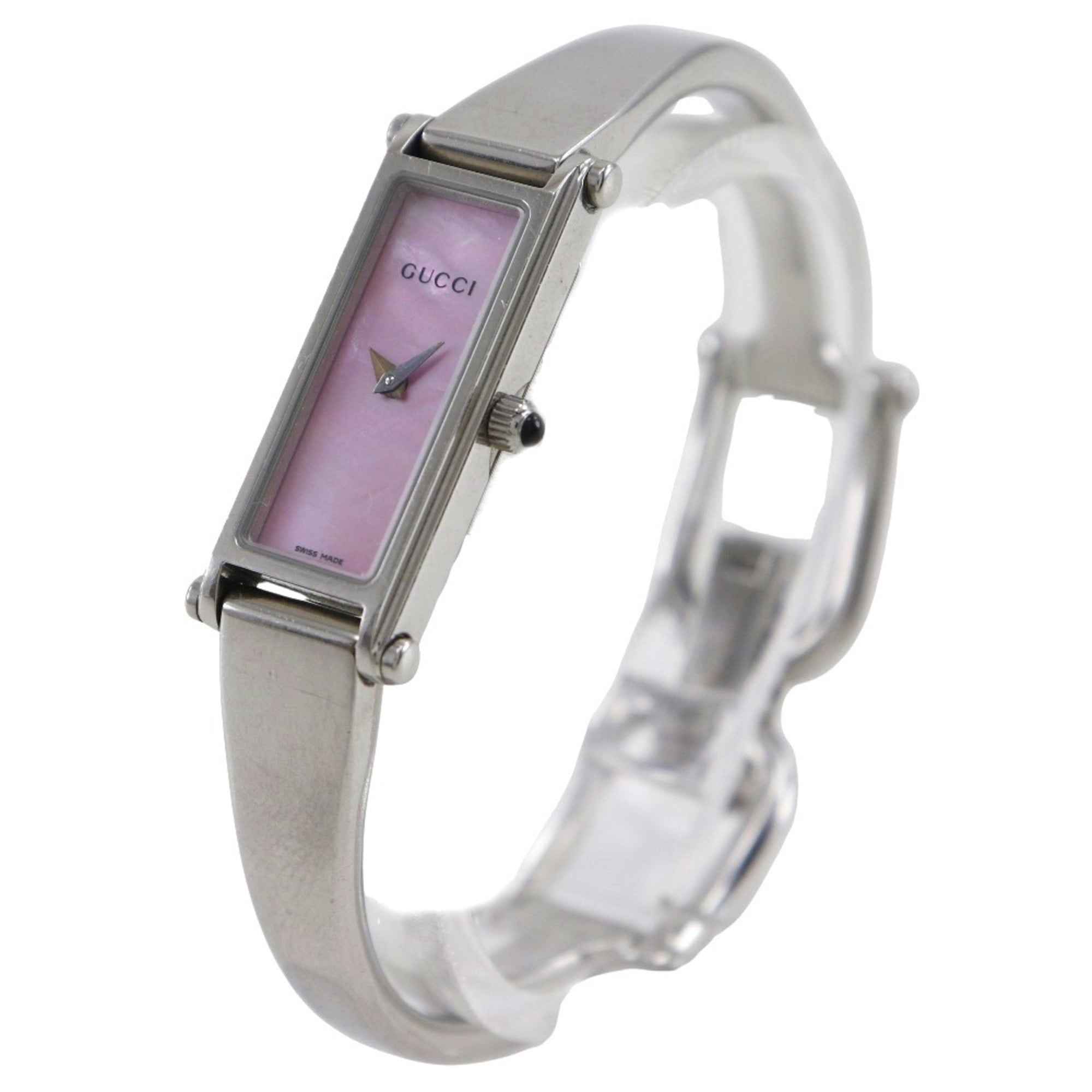 Gucci 1500L Stainless Steel Quartz Analog Watch with Pink Dial for Women — Good