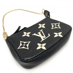 Louis Vuitton Women's Mini Pochette Accessoires Bicolor Accessory Pouch LOUIS VUITTON M80732 Monogram Empreinte Black with Gold Hardware — Like New