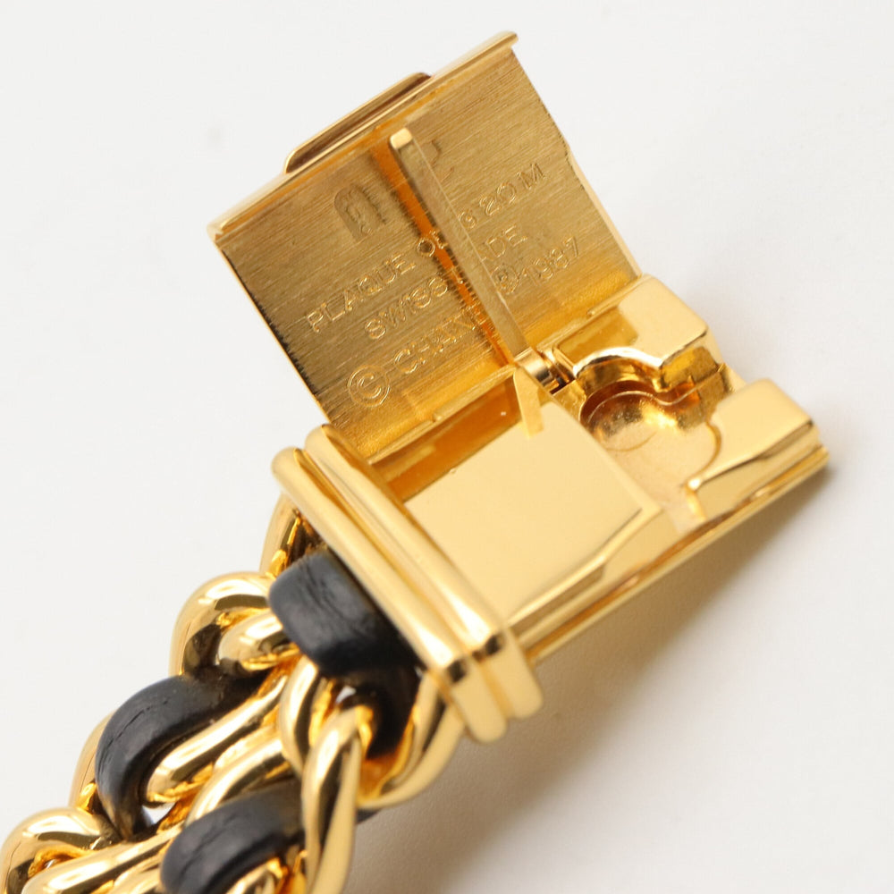Chanel CHANEL Première M Watch, Gold Plated Leather, Women's, Black, H0001 — Very Good