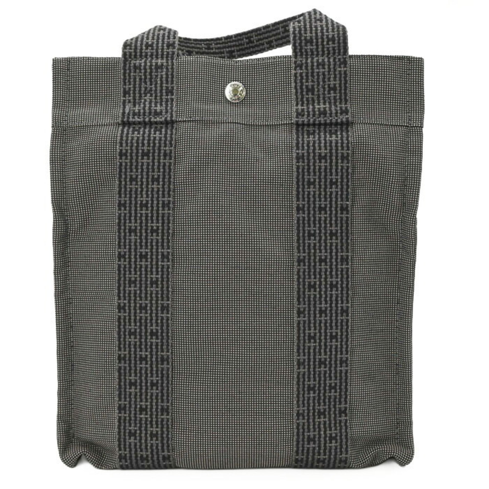 HERMES Hermes Herline Ad PM Canvas Tote Bag Backpack for Men and Women, Gray/Black — Like New