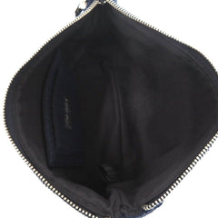 Like new Chanel 3-piece travel set including headband, scrunchie, and pouch, cotton, navy blue, 0541 CHANEL — Like New