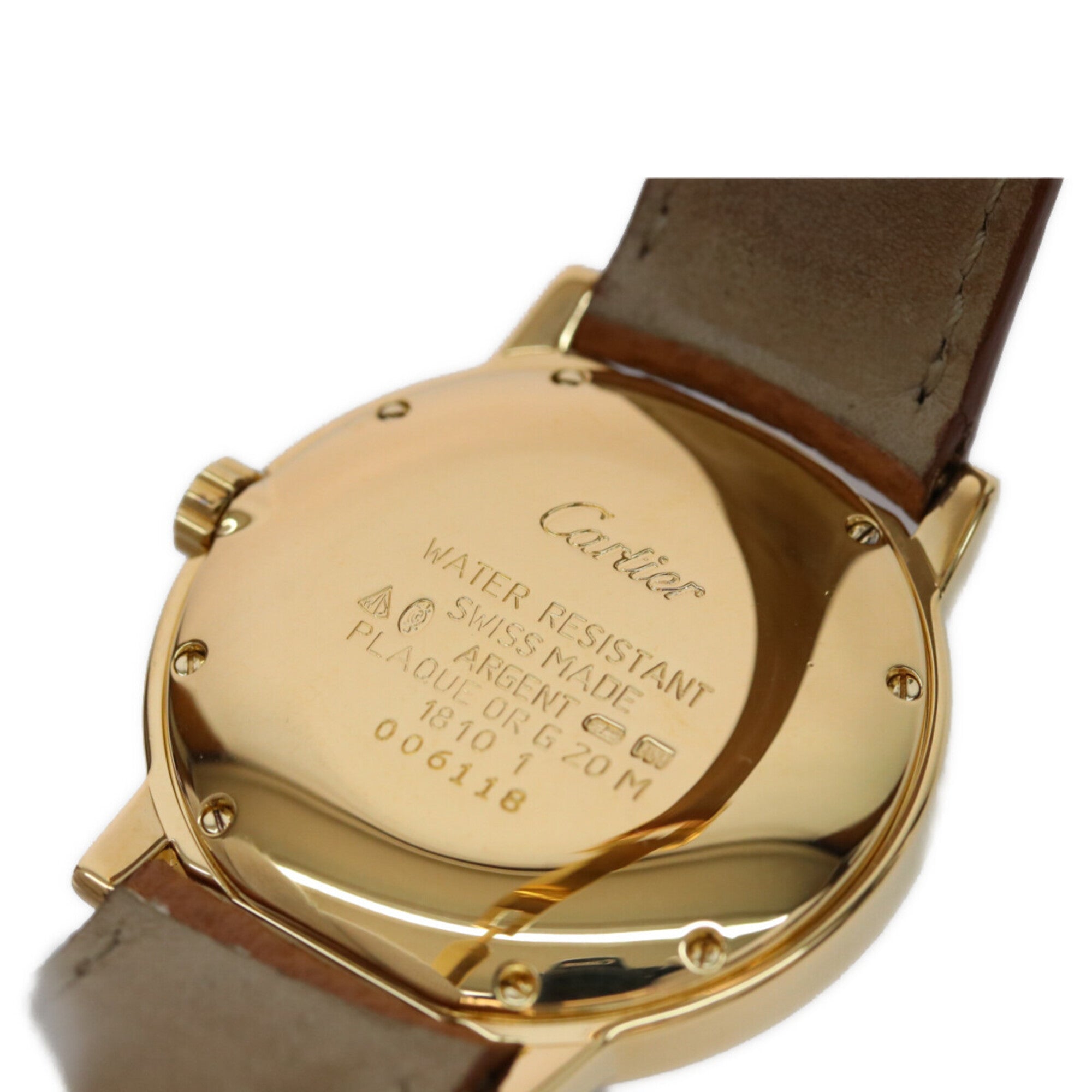 Cartier W1006922 925 Must de Ronde LM Vermeil Small Seconds Trinity Watch Gold Ivory Dial Ladies — Like New