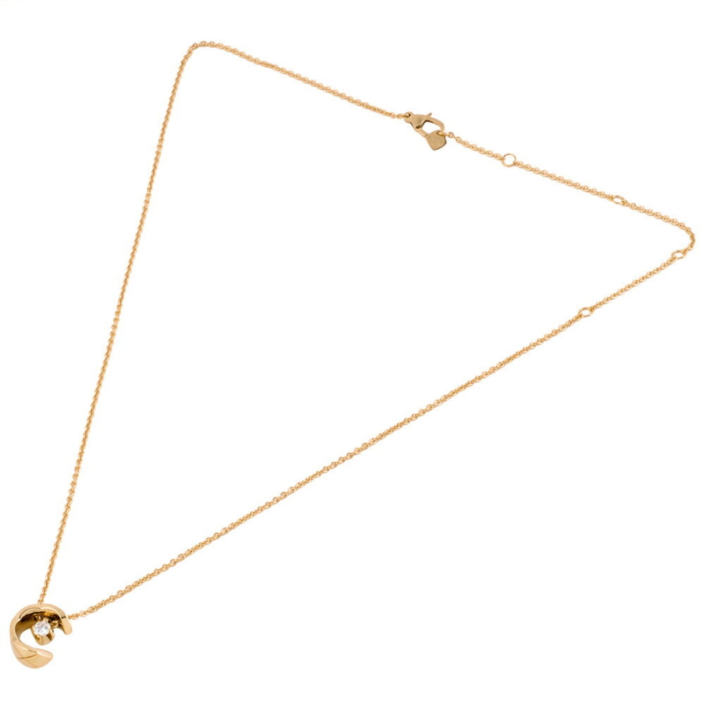 CHANEL Coco Crush Diamond Necklace J12102 18KPG 7.9g Pink Gold Beige Women's