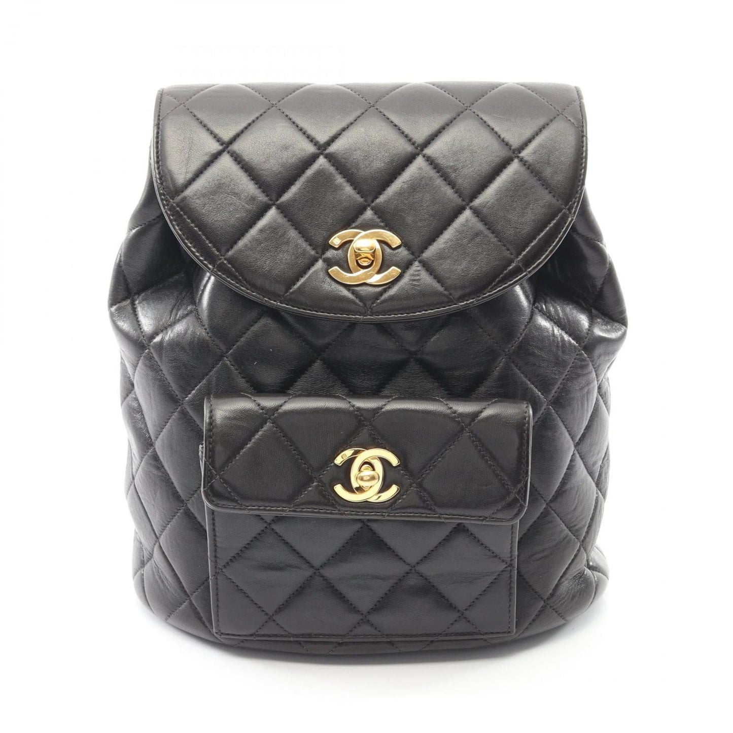 CHANEL Matelasse Backpack Bag in Lambskin Leather for Women, Black
