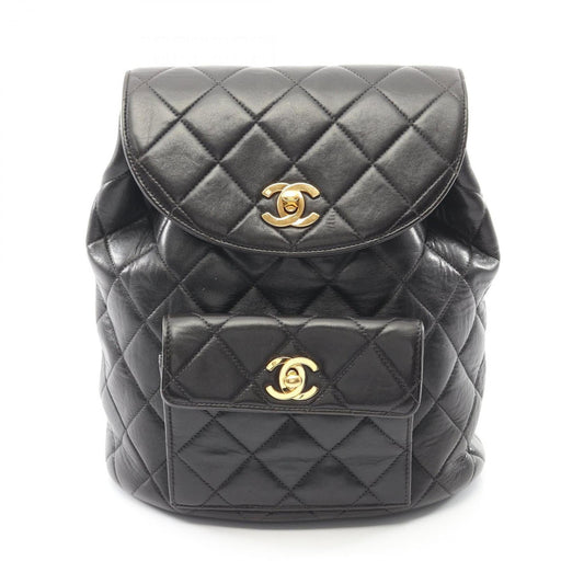 CHANEL Matelasse Backpack Bag in Lambskin Leather for Women, Black