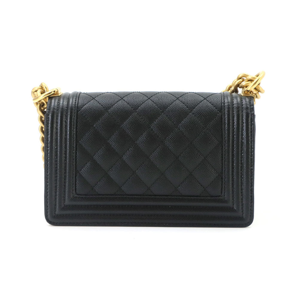 Chanel Boy Small Chain Shoulder Handbag, Caviar Leather, Black, A67085, Gold Hardware — New - Store Return