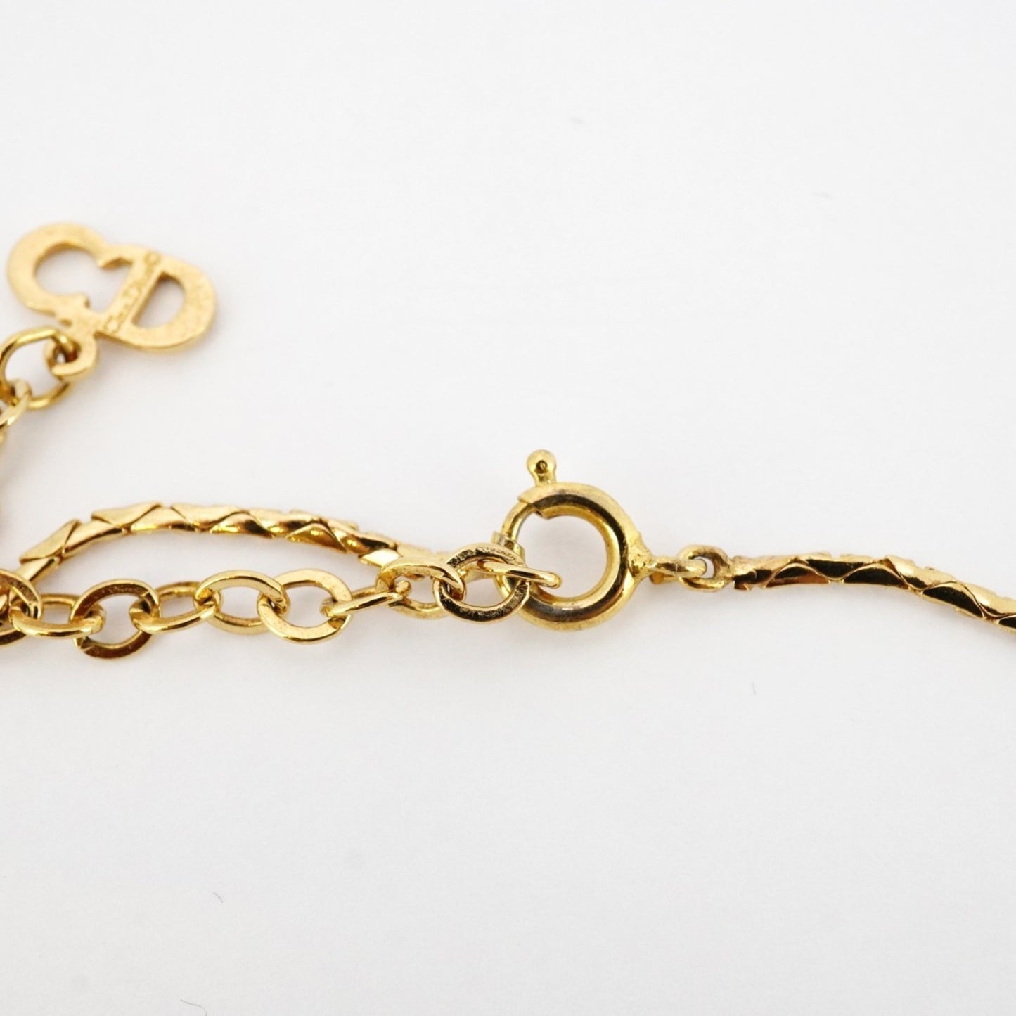 Christian Dior Necklace, GP Plated, Faux Pearl, Rhinestone, Gold, Women's