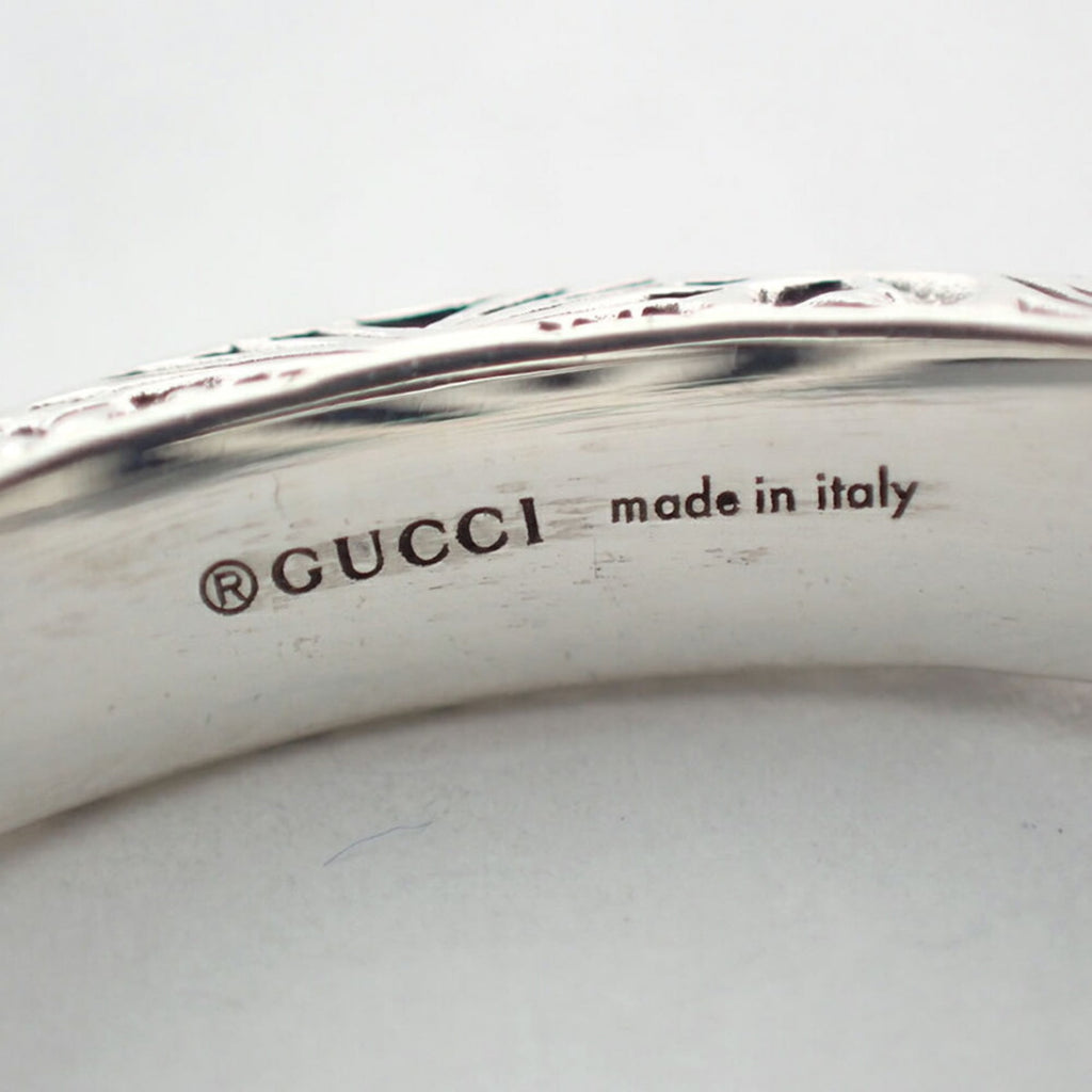 GUCCI 925 Double G Arabesque Ring, size 18