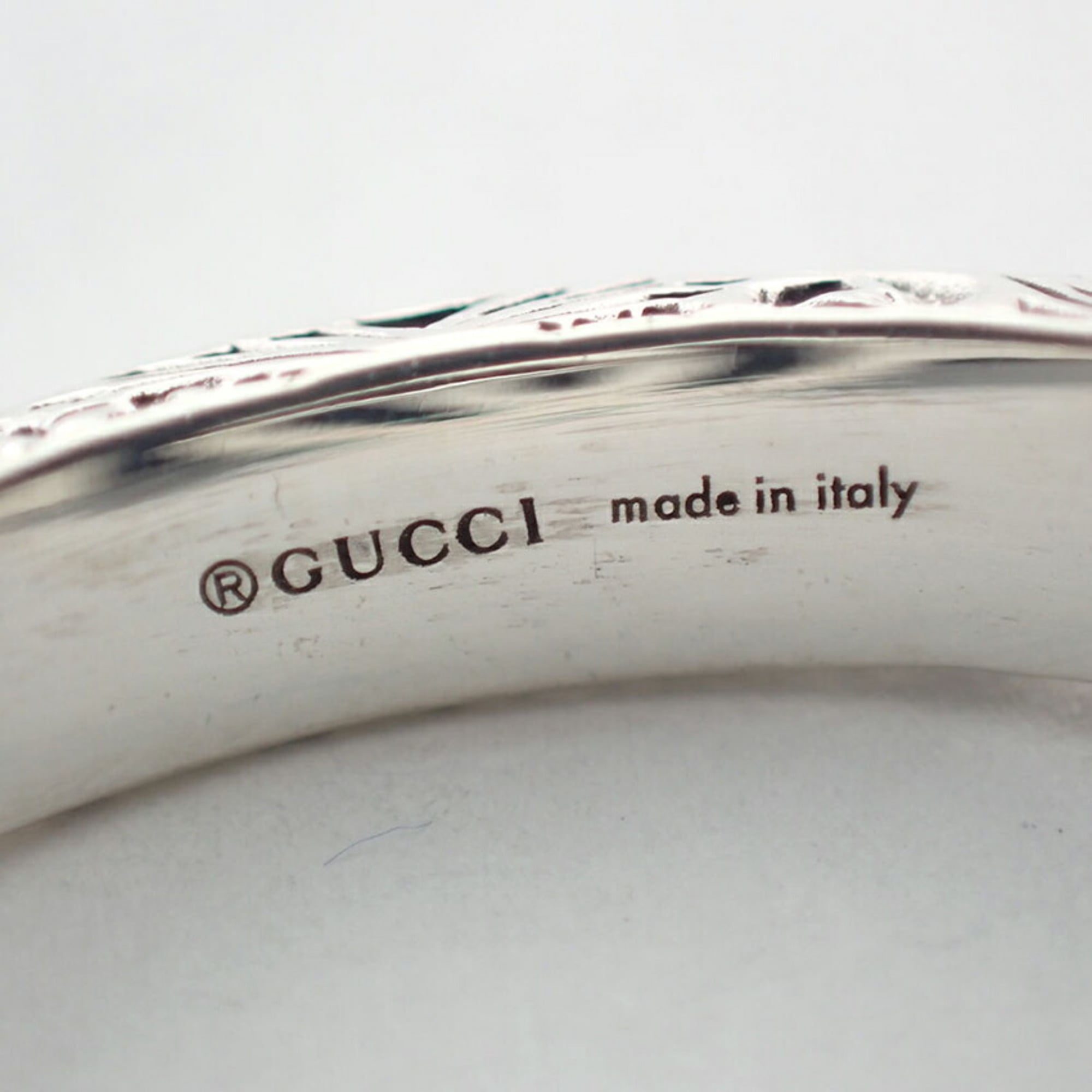 GUCCI 925 Double G Arabesque Ring, size 18