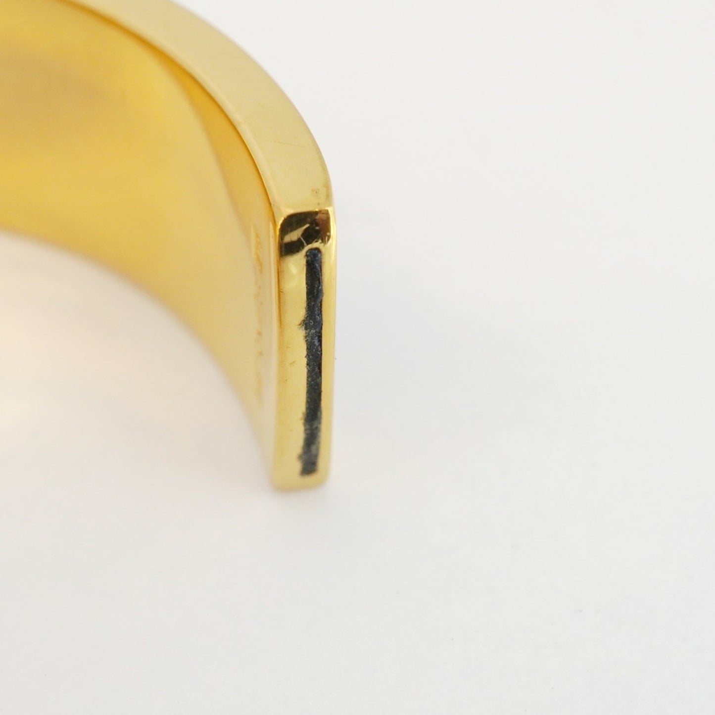 Hermes Kelly Bangle, GP Plated Leather, Gold, Blue, Women's