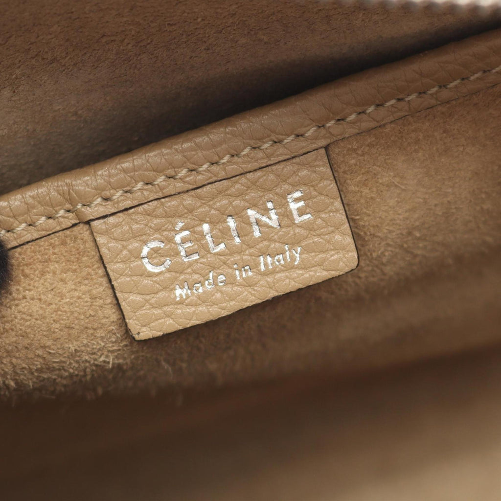 Celine Luggage Nano Shopper Handbag, Leather, Women's, Beige