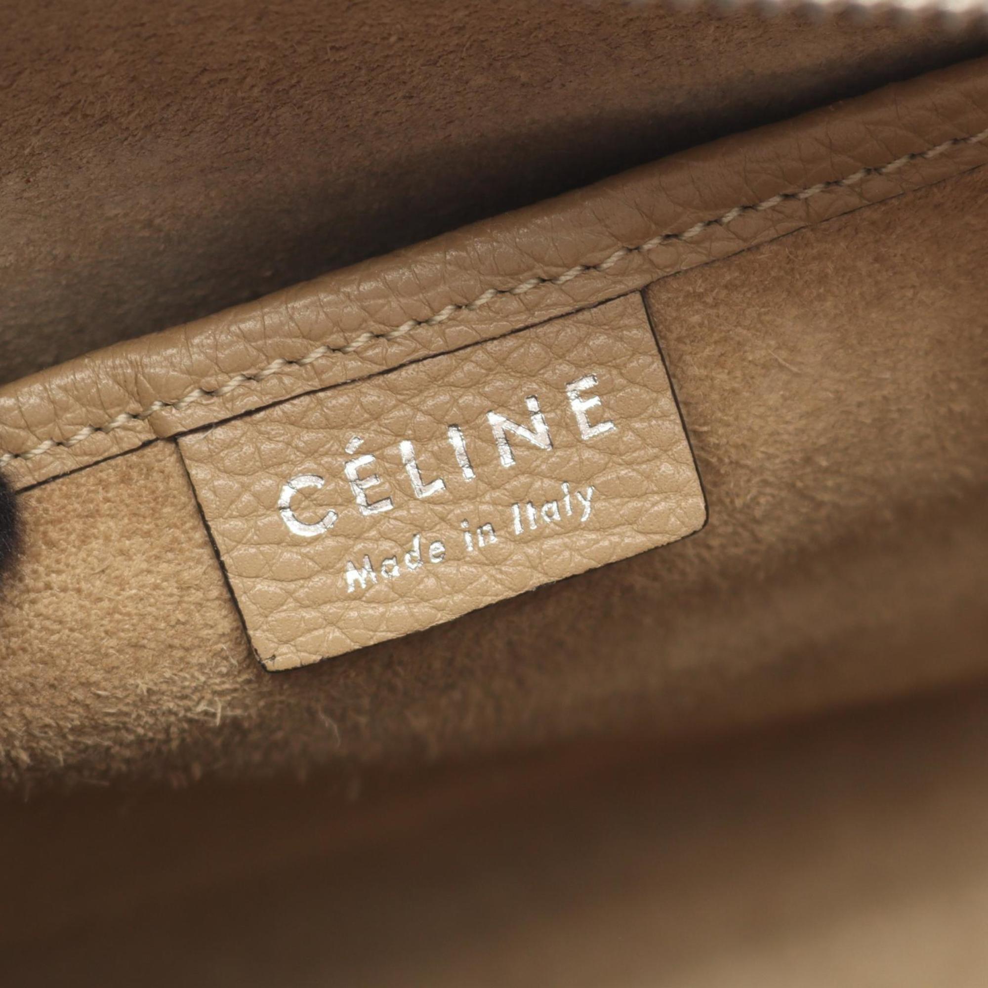 Celine Luggage Nano Shopper Handbag, Leather, Women's, Beige