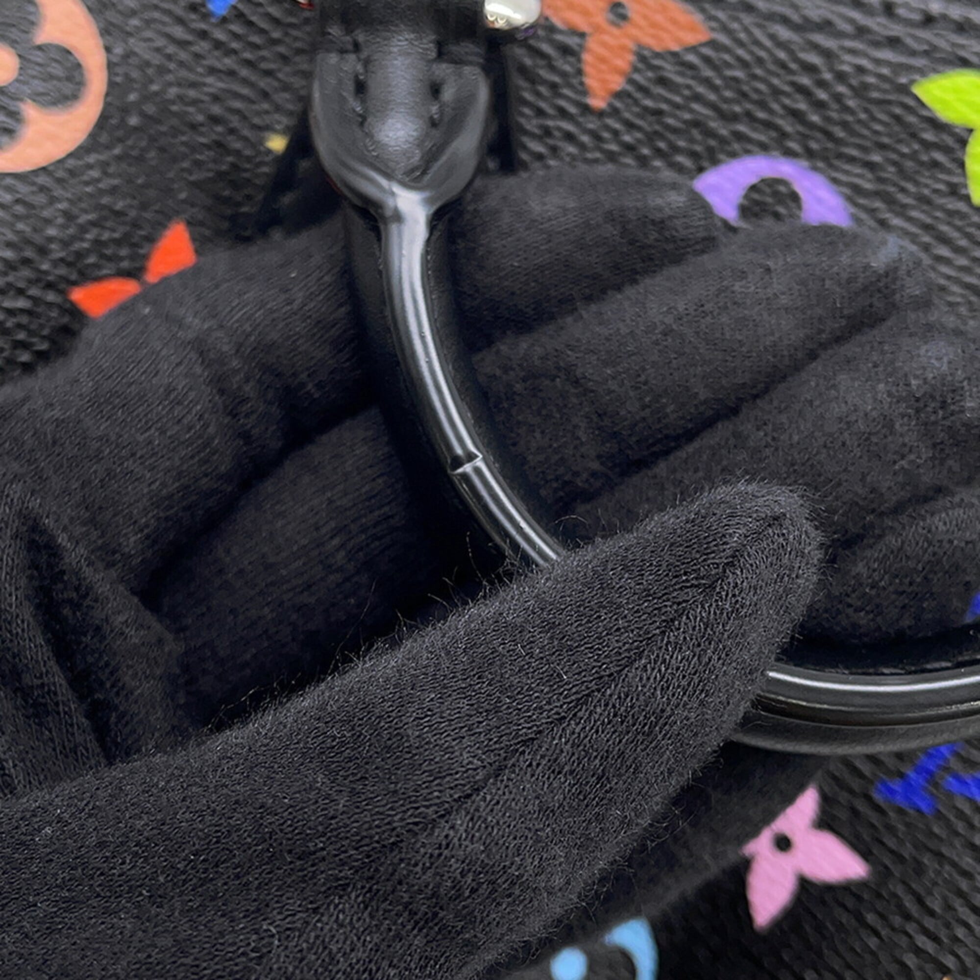 Louis Vuitton handbag, Monogram Multicolor LV X™ Nano Speedy M13406, 2-way design by Takashi Murakami, black, handbag for women, LOUIS VUITTON — Like New