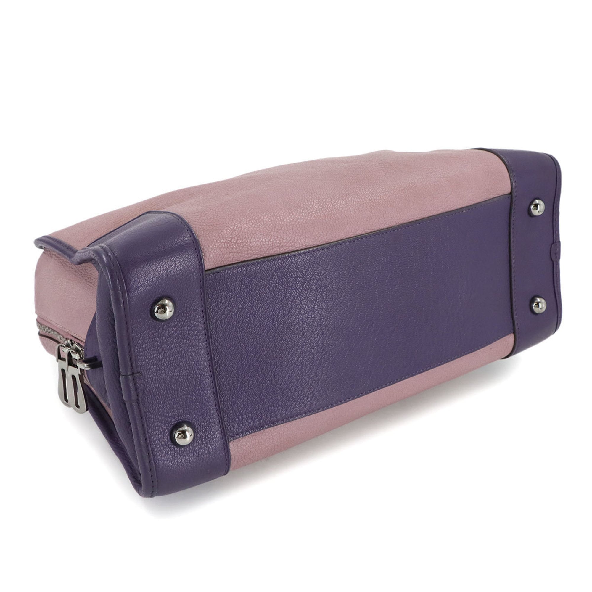 LOEWE Amazona 36 Handbag in Pink and Purple Leather with Silver Hardware (Product Code: 352.35AA22)