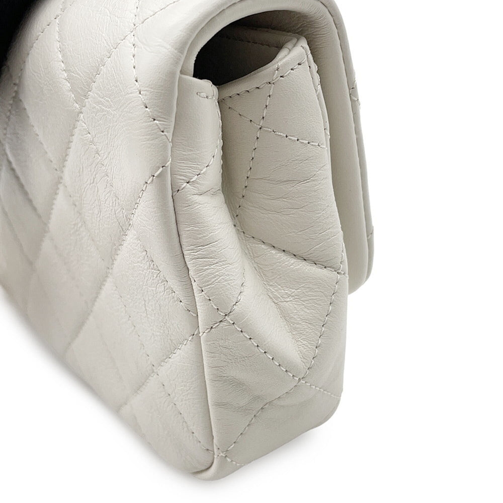 Chanel Chain Shoulder Bag, Matelassé, Coco Mark, Lambskin, White, Handbag, Women's, CHANEL — Like New