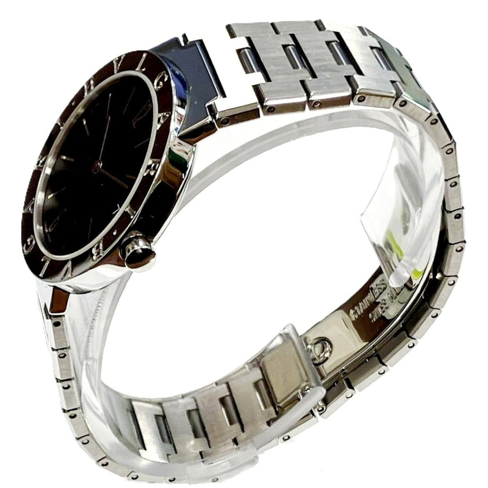 Bvlgari watch, total weight 78.8g, stainless steel, quartz movement, black dial, BB33SSD — Very Good