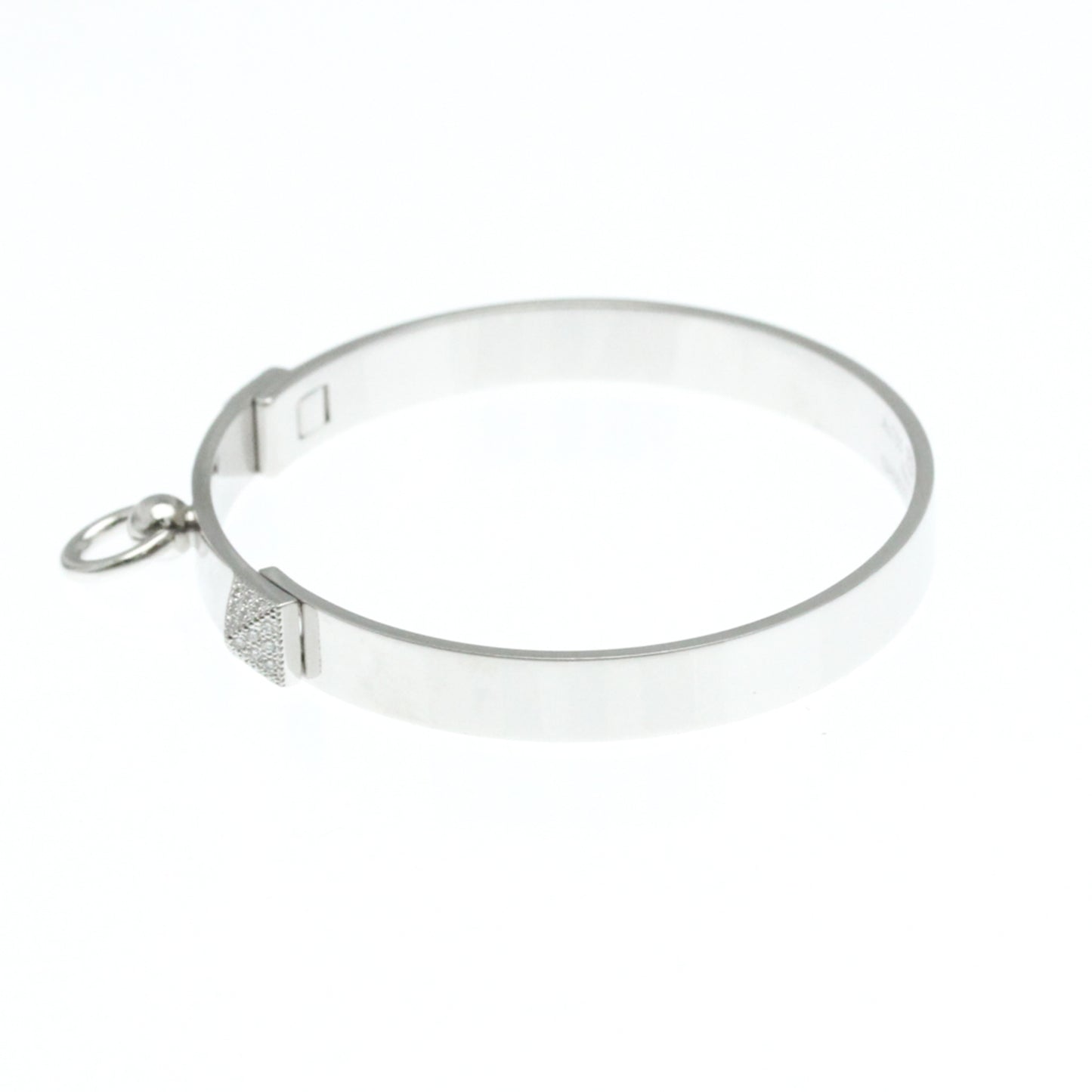 Hermes Collier De Chien Bracelet, Small Model White Gold (18K) Diamond Bangle Carat/0.24 Silver