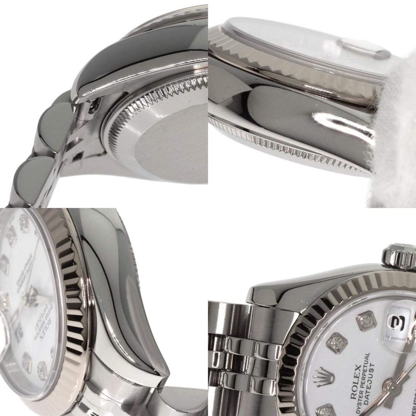 Rolex 179174G Datejust 10P Diamond Watch Stainless Steel SS K18WG Ladies ROLEX