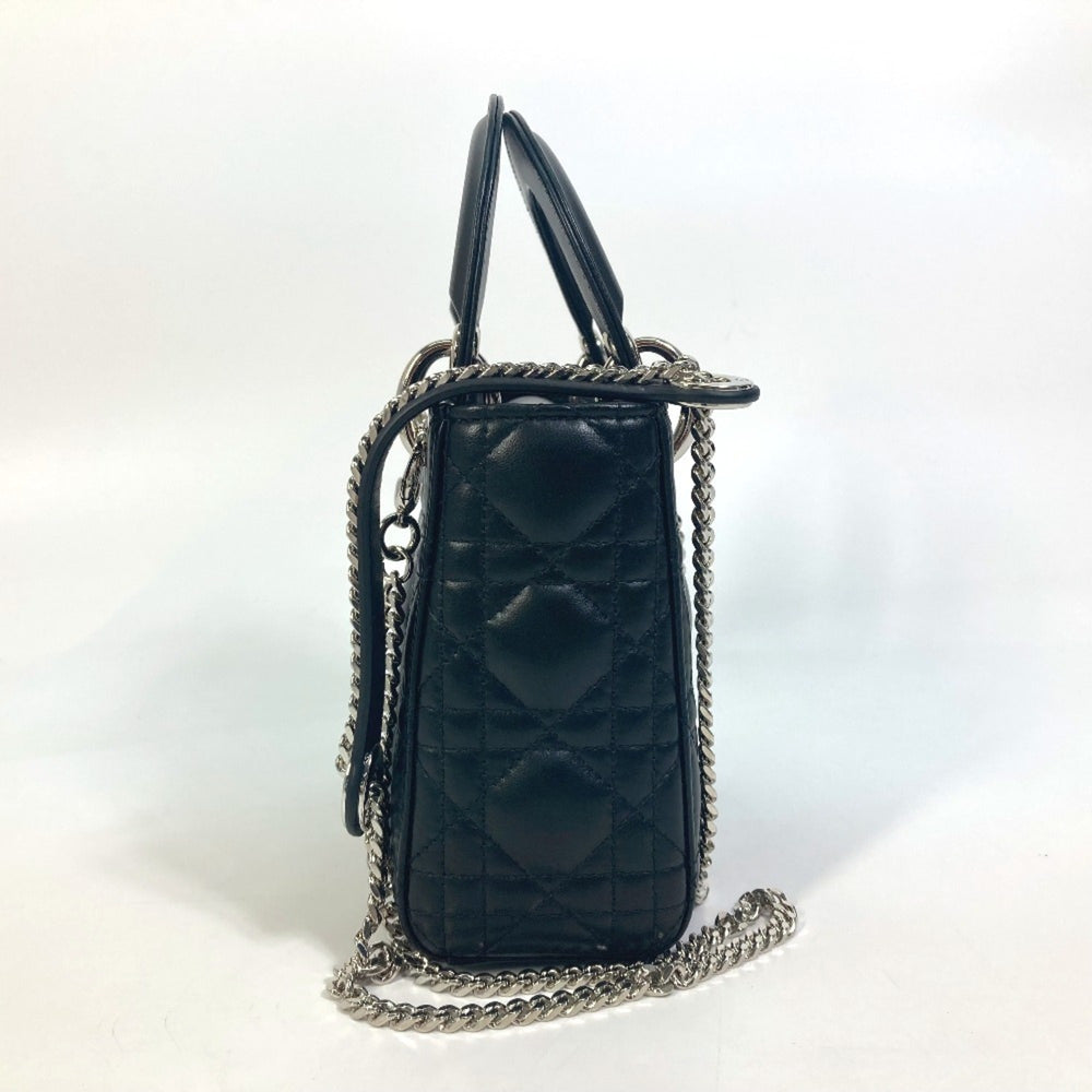 Christian Dior Dior Lady Cannage Shoulder Bag Leather Women's Black — New - Store Return