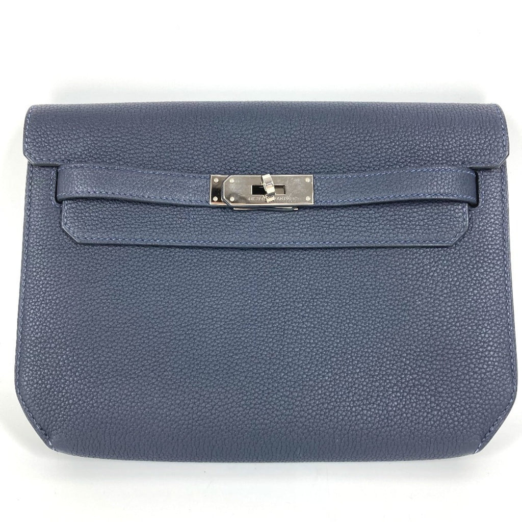 HERMES Kelly Depeche 25 Second Bag, Pouch, Flap Clutch Togo, Men's and Women's, Navy