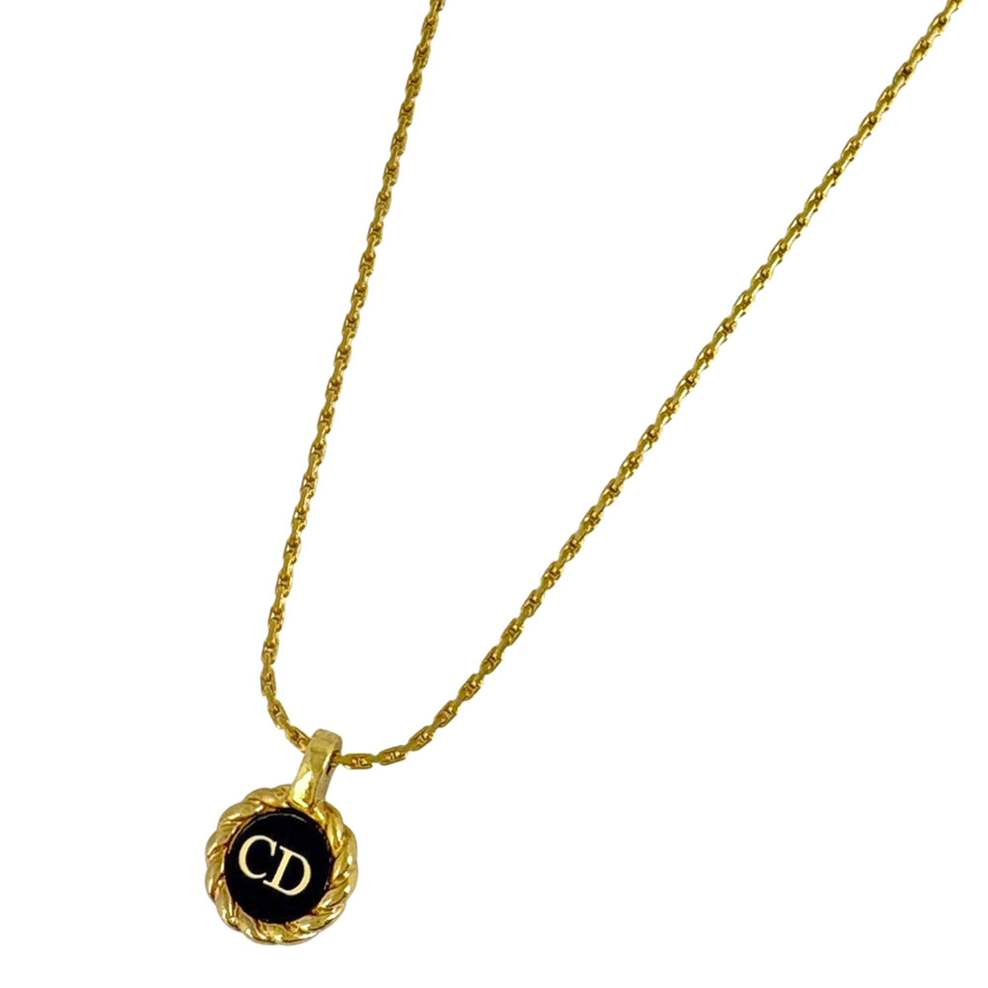 Christian Dior CD Necklace, GP Gold, Women's